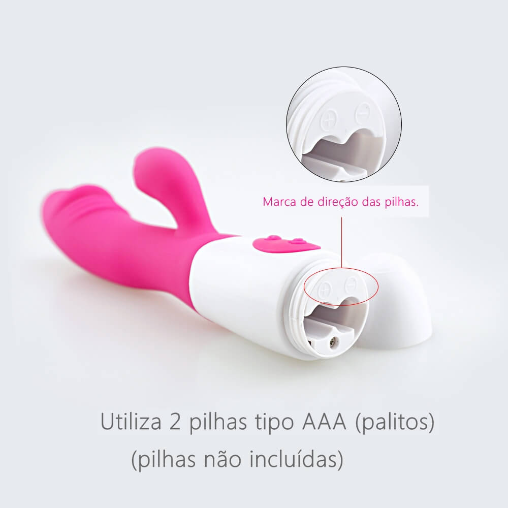 Compartimento de pilhas do Vibrador Feminino Duplo Ponto G e Clitóris